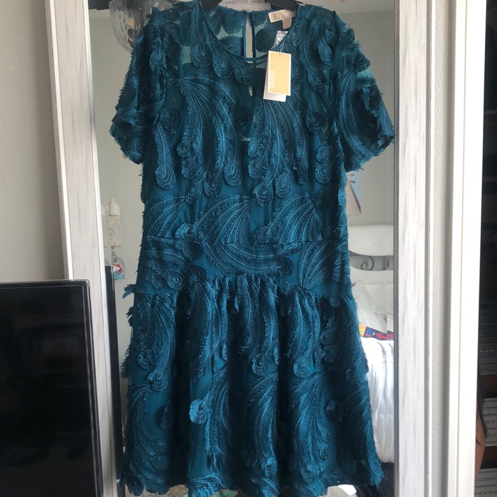 Chic Teal Textured Dress